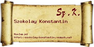 Szokolay Konstantin névjegykártya